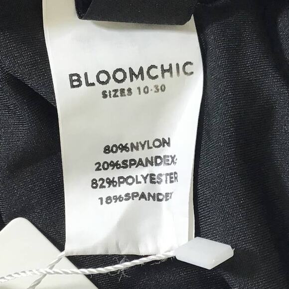 BLOOMCHIC 12 L black leopard print belted buckle high waist swim bottom NWT B92 - Picture 7 of 8